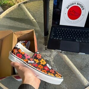 🔥VANS Classic Slip-On Flower Black/Multi - Women's 8.5 - New🔥